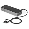 StarTech.com USB-C ir USB-A dokas – hibridinė universali trijų monitorių nešiojamojo kompiuterio prijungimo stotelė su DisplayPort ir HDMI 4K 60Hz – 85W energijos tiekimas, 6x USB šakotuvas, GbE, garso išvestis – USB 3.1 Gen 2 10Gbps – TAA