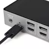 StarTech.com USB-C ir USB-A dokas – hibridinė universali trijų monitorių nešiojamojo kompiuterio prijungimo stotelė su DisplayPort ir HDMI 4K 60Hz – 85W energijos tiekimas, 6x USB šakotuvas, GbE, garso išvestis – USB 3.1 Gen 2 10Gbps – TAA