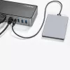 StarTech.com USB-C ir USB-A dokas – hibridinė universali trijų monitorių nešiojamojo kompiuterio prijungimo stotelė su DisplayPort ir HDMI 4K 60Hz – 85W energijos tiekimas, 6x USB šakotuvas, GbE, garso išvestis – USB 3.1 Gen 2 10Gbps – TAA