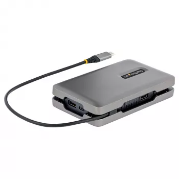 StarTech.com USB-C dviejų monitorių daugiafunkcis adapteris iki 4K 60Hz USB-C DP alternatyvaus režimo vaizdo išvestis ir HDMI 2.0 arba 1080p VGA, 100W PD pralaidinis maitinimas, USB Type-C mini dokas, USB-C prijungimo stotelė, MST šakotuvas