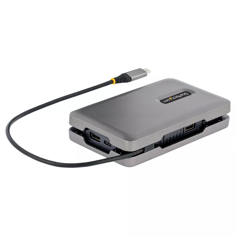 StarTech.com USB-C dviejų monitorių daugiafunkcis adapteris iki 4K 60Hz USB-C DP alternatyvaus režimo vaizdo išvestis ir HDMI 2.0 arba 1080p VGA, 100W PD pralaidinis maitinimas, USB Type-C mini dokas, USB-C prijungimo stotelė, MST šakotuvas