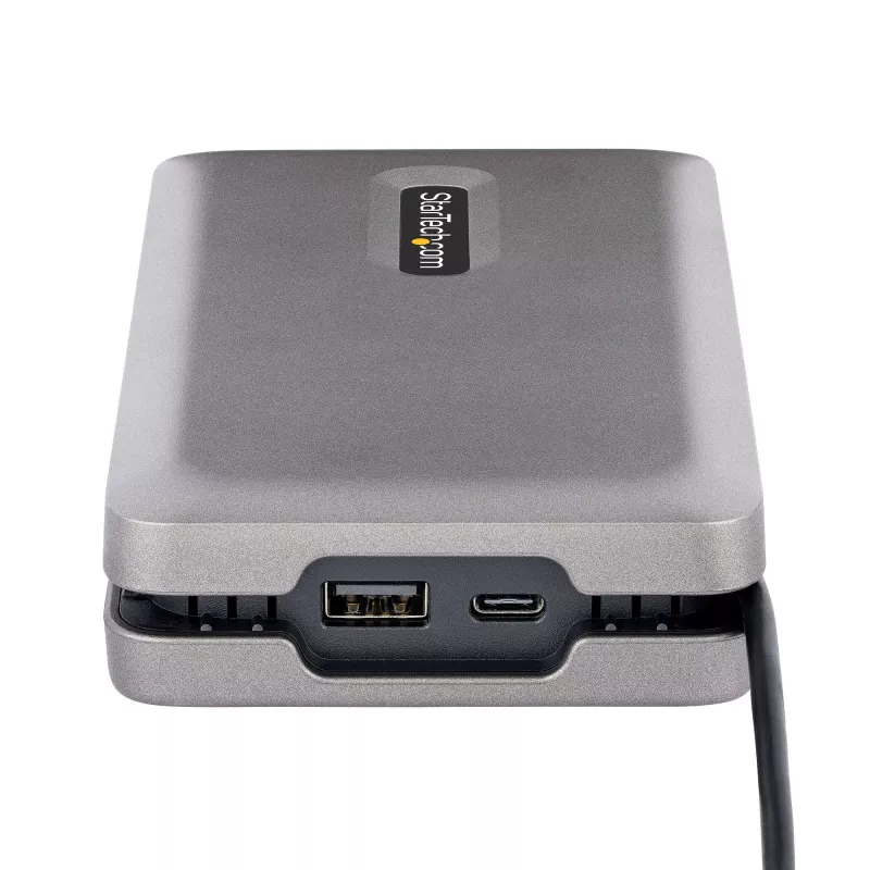 StarTech.com USB-C dviejų monitorių daugiafunkcis adapteris iki 4K 60Hz USB-C DP alternatyvaus režimo vaizdo išvestis ir HDMI 2.0 arba 1080p VGA, 100W PD pralaidinis maitinimas, USB Type-C mini dokas, USB-C prijungimo stotelė, MST šakotuvas