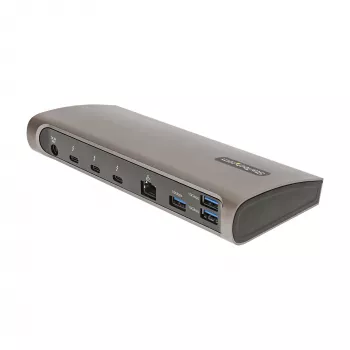 StarTech.com Thunderbolt 4 dokas, 96W maitinimo tiekimas, vienas 8K / dviejų monitorių 4K 60Hz, 3x TB4/USB4 prievadai, 4x USB-A, SD, GbE, Thunderbolt 4 prijungimo stotelė, skirta Windows arba TB3 MacBook, 0,8 m laidas