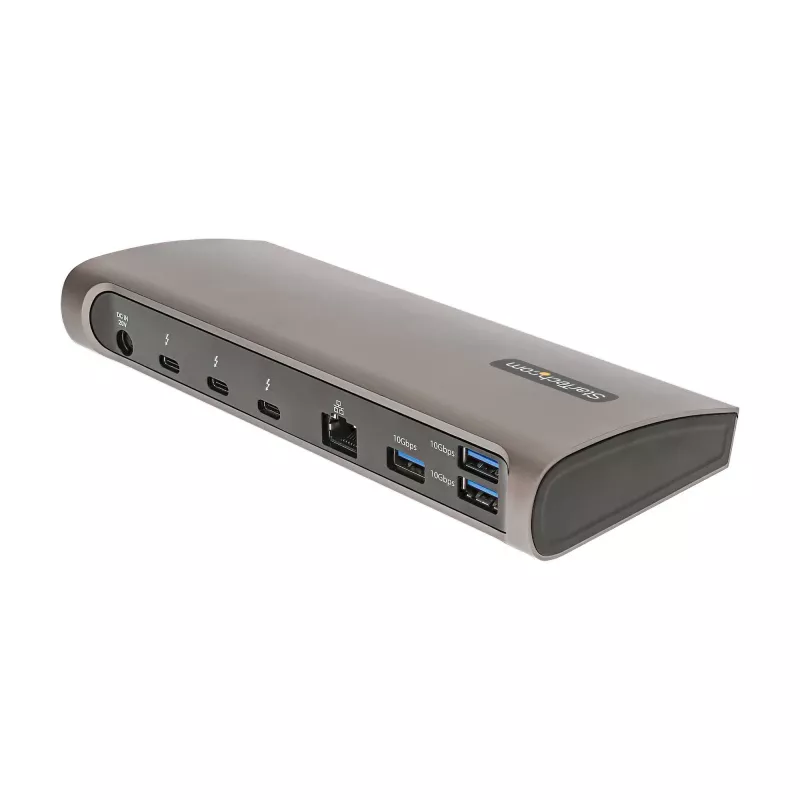 StarTech.com Thunderbolt 4 dokas, 96W maitinimo tiekimas, vienas 8K / dviejų monitorių 4K 60Hz, 3x TB4/USB4 prievadai, 4x USB-A, SD, GbE, Thunderbolt 4 prijungimo stotelė, skirta Windows arba TB3 MacBook, 0,8 m laidas
