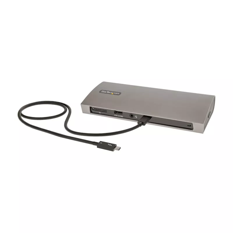 StarTech.com Thunderbolt 4 dokas, 96W maitinimo tiekimas, vienas 8K / dviejų monitorių 4K 60Hz, 3x TB4/USB4 prievadai, 4x USB-A, SD, GbE, Thunderbolt 4 prijungimo stotelė, skirta Windows arba TB3 MacBook, 0,8 m laidas