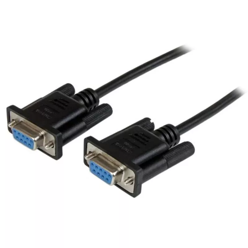 StarTech.com 1 m juodas DB9 RS232 serijinis nulinio modemo kabelis F/F, juoda, 1 m, DB-9, DB-9, moteriška, moteriška