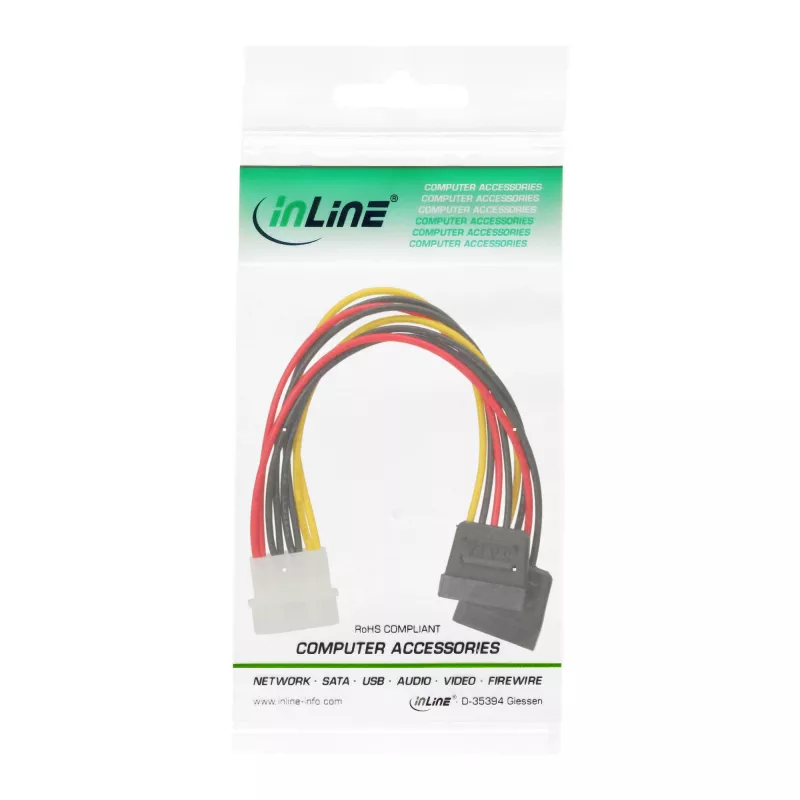 InLine vidinis maitinimo Y laidas 1x 5,25 col. / 2x SATA maitinimas 0,20 m