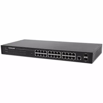 Intellinet 24 prievadų tinklo komutatorius, 24 prievadų (RJ45), montuojamas stove, Gigabit, 4 SFP, Ethernet Web-Smart, 10/100/1000 Mbit