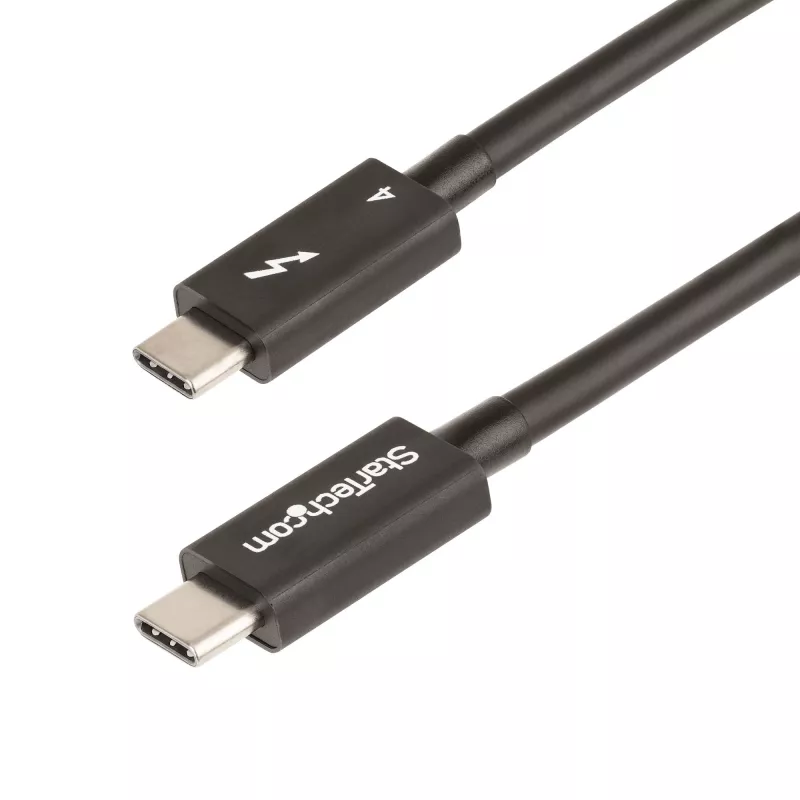 StarTech.com 0,5 m Thunderbolt 4 kabelis – 40 Gbps – 100 W PD – 4K/8K vaizdas – Intel sertifikuotas Thunderbolt kabelis – suderinamas su USB 4 / Thunderbolt 3 / USB 3.2 / USB Type-C / DisplayPort