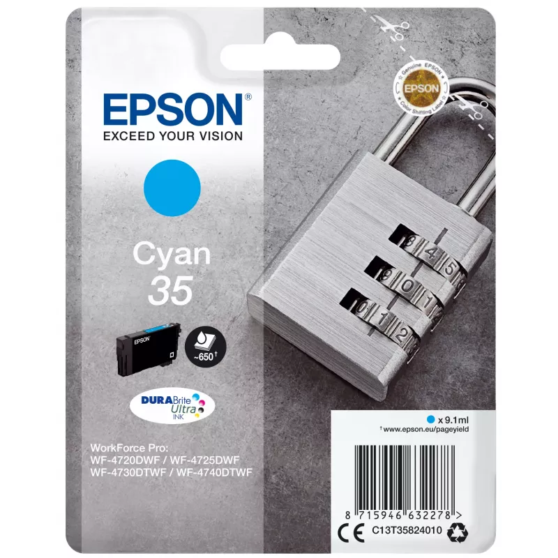 Epson Padlock Singlepack Žydra 35 DURABrite Ultra rašalas