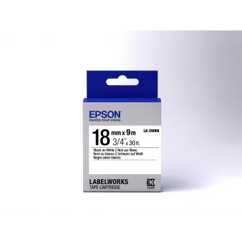 Epson etikečių kasetė, standartinė LK-5WBN, juoda ant balto, 18 mm (9 m)