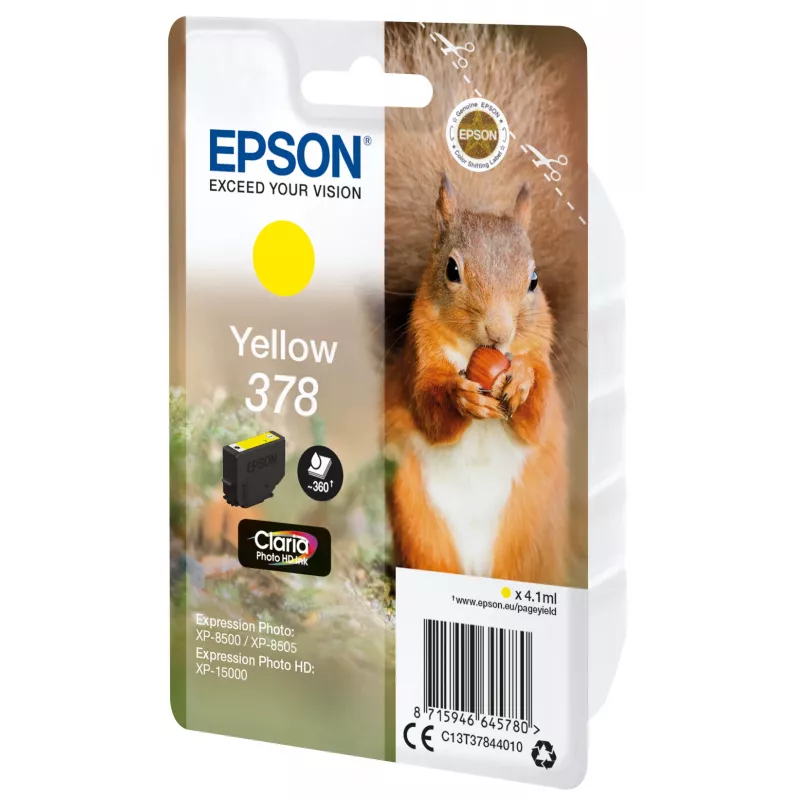 Kasetė Epson 378 Geltona 360 puslapių Rašalas C13T37844010