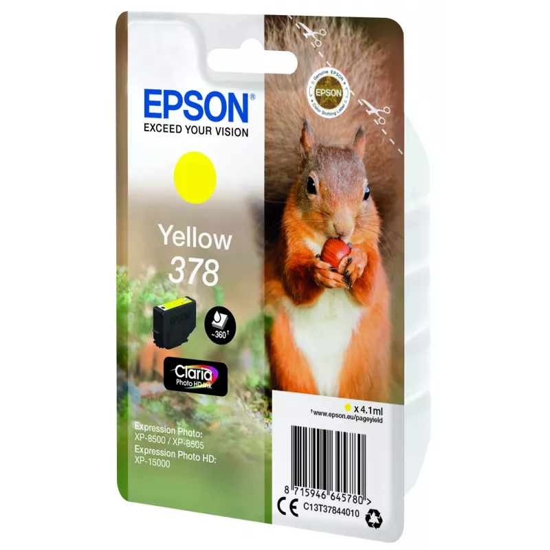 Kasetė Epson 378 Geltona 360 puslapių Rašalas C13T37844010