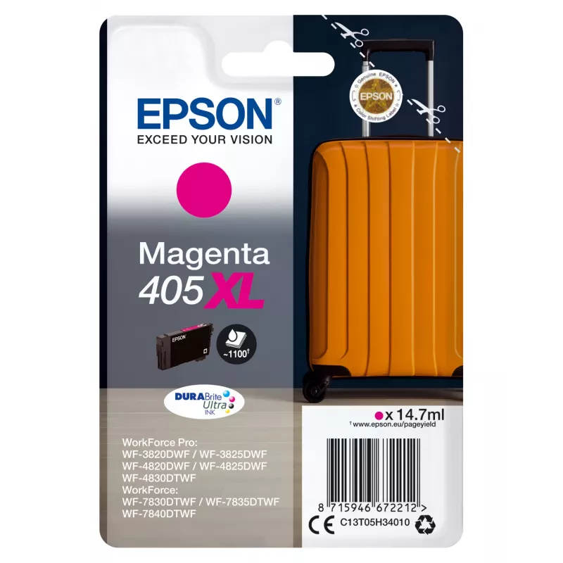 Epson 405XL rašalo kasetė 1 vnt. Originali didelio našumo (XL) purpurinė