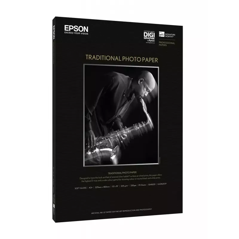 Epson Traditional Photo Paper, DIN A3+, 330 g/m², 25 lapai