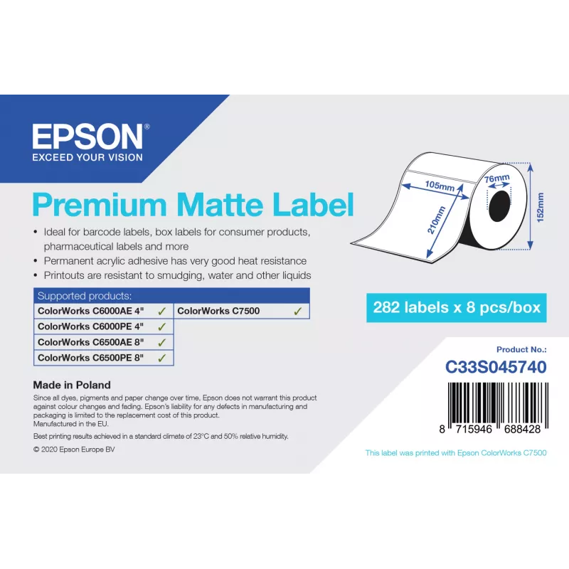 Epson C33S045740 spausdintuvo etiketė Lipnioji spausdintuvo etiketė