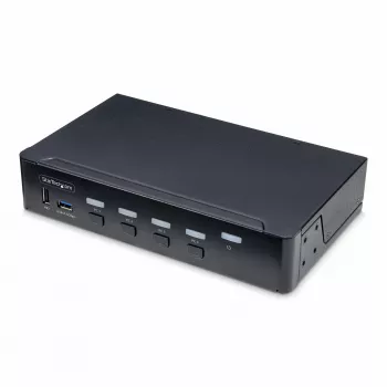 StarTech.com 4 prievadų DisplayPort KVM jungiklis, vienas 4K 60Hz monitorius, 6x USB prievadai, mygtukinis ir karštųjų klavišų perjungimas, DisplayPort 1.2, OS nepriklausomas, TAA atitinkantis