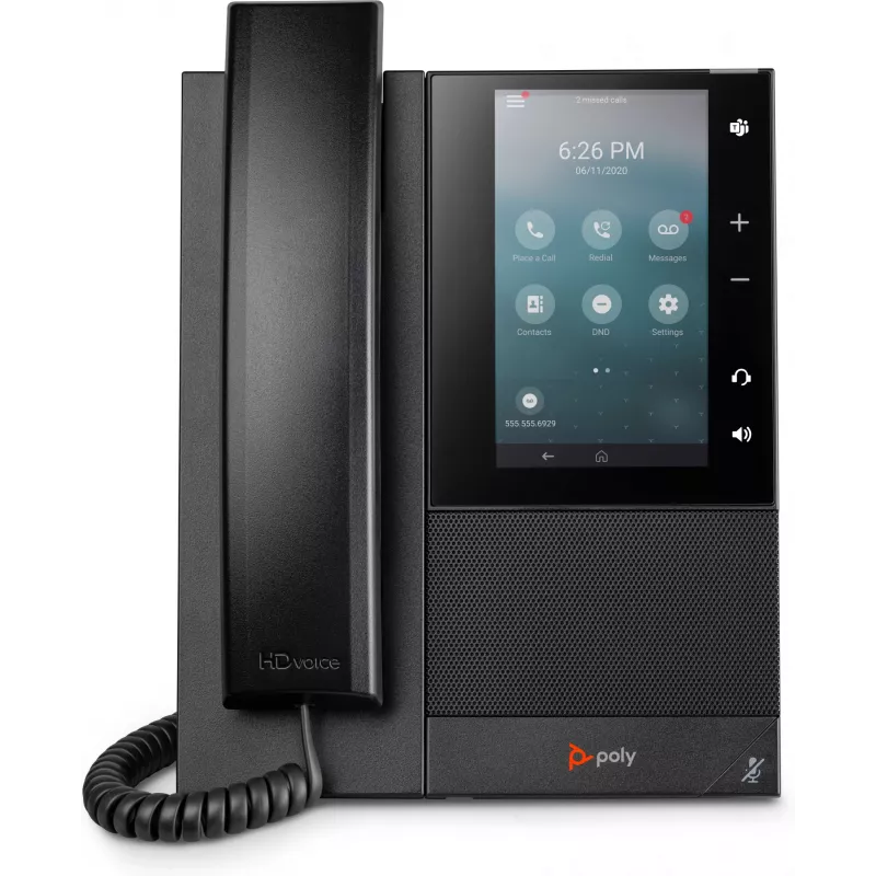 HP Poly CCX 500 verslo medijos telefonas su atviru SIP ir PoE palaikymu