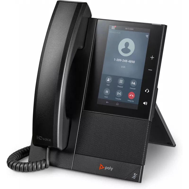 HP Poly CCX 500 verslo medijos telefonas su atviru SIP ir PoE palaikymu