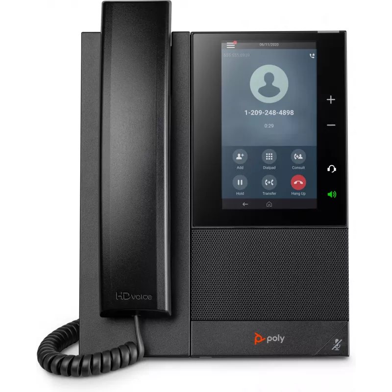 HP Poly CCX 500 verslo medijos telefonas su atviru SIP ir PoE palaikymu