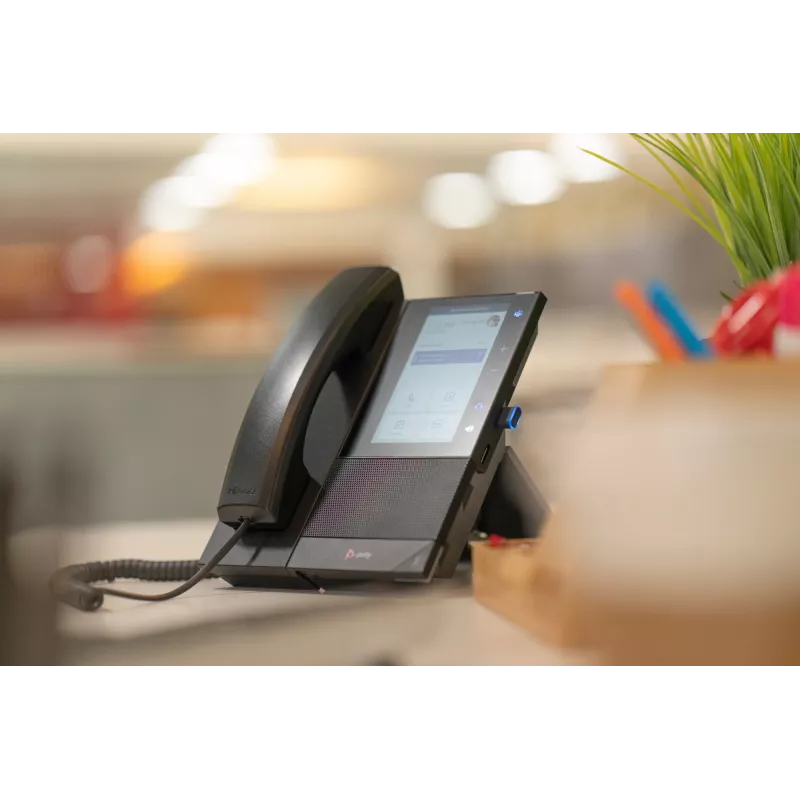 HP Poly CCX 500 verslo medijos telefonas su atviru SIP ir PoE palaikymu