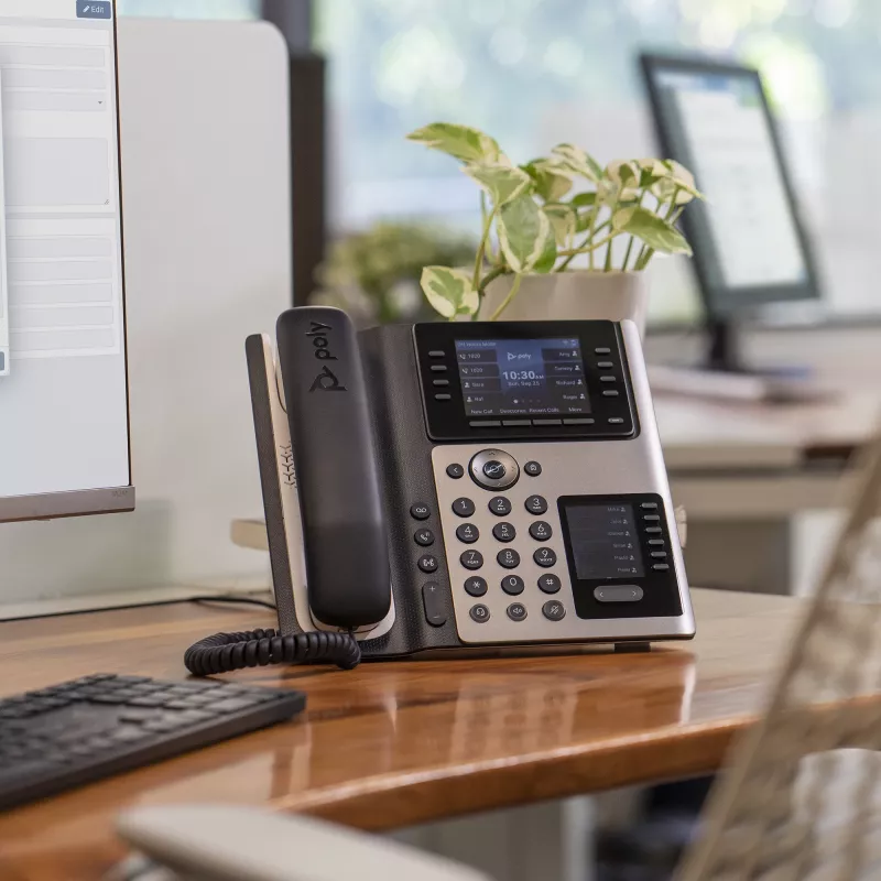 IP telefonas POLY Edge E400 8 linijos Laidinis ragelis Juodas
