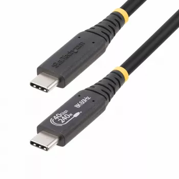 “StarTech.com” 50 cm USB4 laidas, USB-IF sertifikuotas USB-C laidas, 40 Gbps, 240 W maitinimo tiekimas PD 3.1 EPR, 8K 60 Hz, USB-C duomenų perdavimo laidas/viela, suderinamas su Thunderbolt/USB 3.2 prievadais