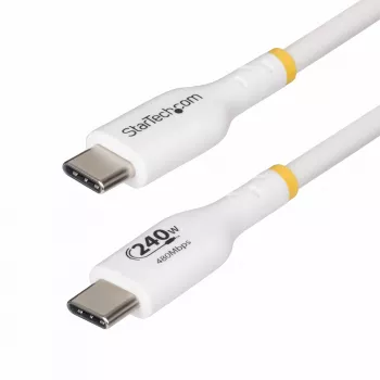 StarTech.com 4 m baltas USB-C įkrovimo laidas, USB-IF sertifikuotas USB C laidas, 240 W PD EPR, USB 2.0 Type-C nešiojamojo kompiuterio įkroviklio laidas, USB-C duomenų perdavimo laidas, TPE apvalkalas
