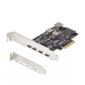 StarTech.com 5 prievadų USB PCIe kortelė, USB 3.2 10 Gbps, PCI Express kortelė su 4x USB-C prievadais, 1x USB-A vidiniu prievadu, USB PCIe valdiklio kortelė, Windows/macOS/Linux