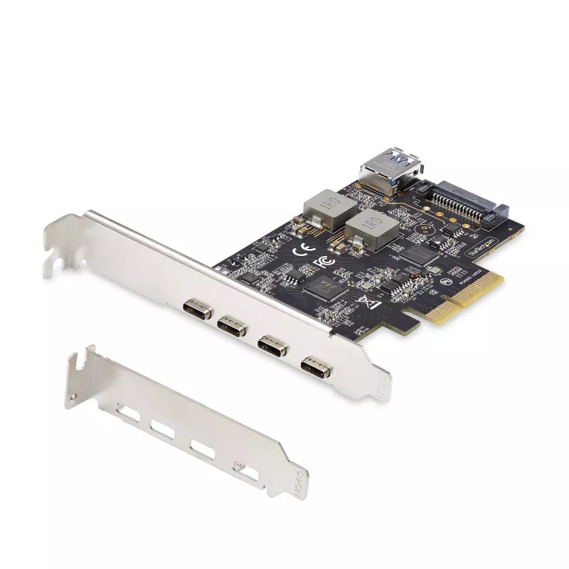 StarTech.com 5 prievadų USB PCIe kortelė, USB 3.2 10 Gbps, PCI Express kortelė su 4x USB-C prievadais, 1x USB-A vidiniu prievadu, USB PCIe valdiklio kortelė, Windows/macOS/Linux