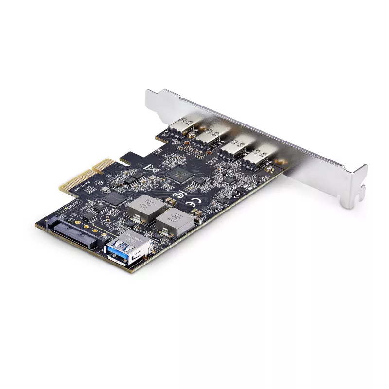 StarTech.com 5 prievadų USB PCIe kortelė, USB 3.2 10 Gbps, PCI Express kortelė su 4x USB-C prievadais, 1x USB-A vidiniu prievadu, USB PCIe valdiklio kortelė, Windows/macOS/Linux