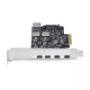 StarTech.com 5 prievadų USB PCIe kortelė, USB 3.2 10 Gbps, PCI Express kortelė su 4x USB-C prievadais, 1x USB-A vidiniu prievadu, USB PCIe valdiklio kortelė, Windows/macOS/Linux