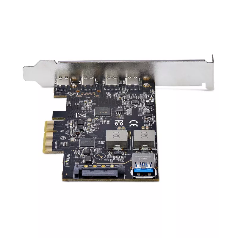 StarTech.com 5 prievadų USB PCIe kortelė, USB 3.2 10 Gbps, PCI Express kortelė su 4x USB-C prievadais, 1x USB-A vidiniu prievadu, USB PCIe valdiklio kortelė, Windows/macOS/Linux