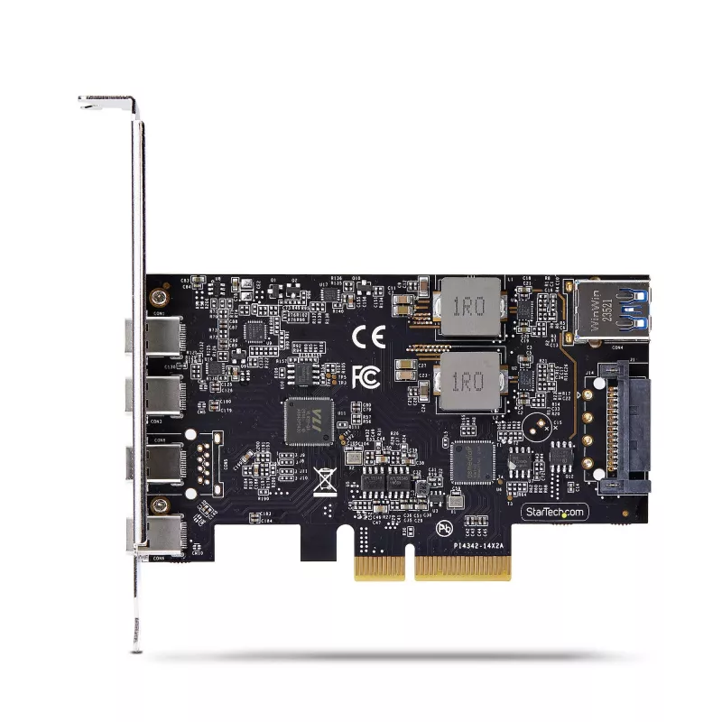 StarTech.com 5 prievadų USB PCIe kortelė, USB 3.2 10 Gbps, PCI Express kortelė su 4x USB-C prievadais, 1x USB-A vidiniu prievadu, USB PCIe valdiklio kortelė, Windows/macOS/Linux