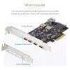 StarTech.com 5 prievadų USB PCIe kortelė, USB 3.2 10 Gbps, PCI Express kortelė su 4x USB-C prievadais, 1x USB-A vidiniu prievadu, USB PCIe valdiklio kortelė, Windows/macOS/Linux