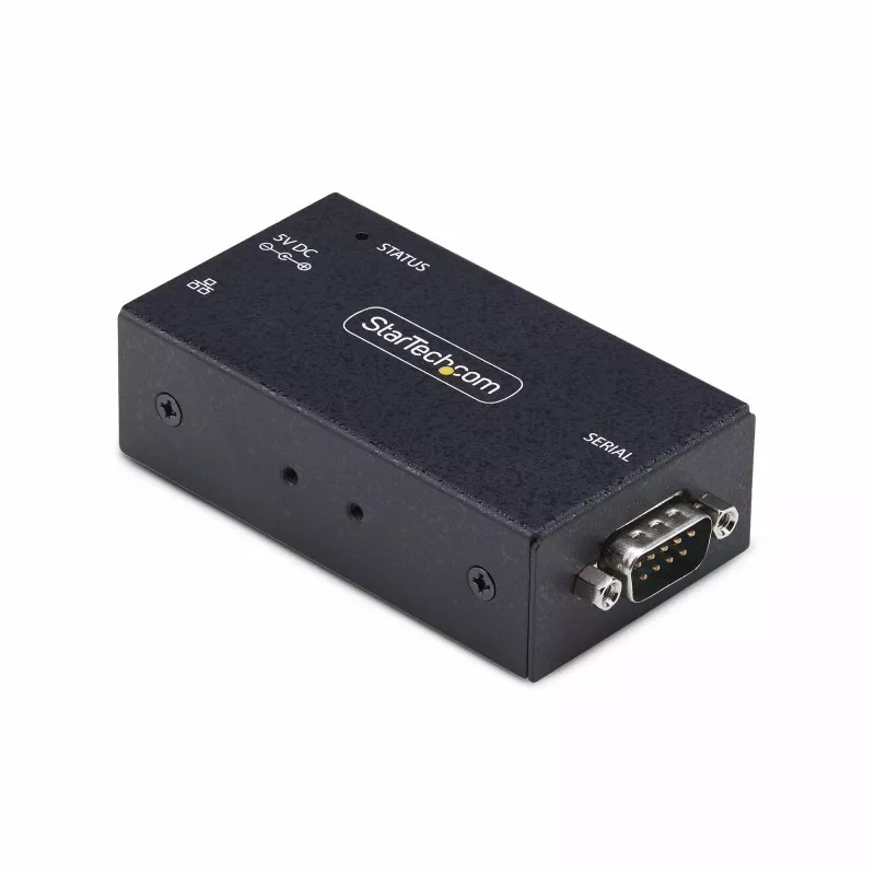StarTech.com 1 prievado nuosekliojo ryšio į eternetą adapteris, IP nuosekliojo įrenginio serveris nuotoliniams RS232 įrenginiams, tvirtinamas ant sienos/DIN bėgio, metalinis korpusas, RJ45 LAN į DB9 nuosekliojo ryšio keitiklis