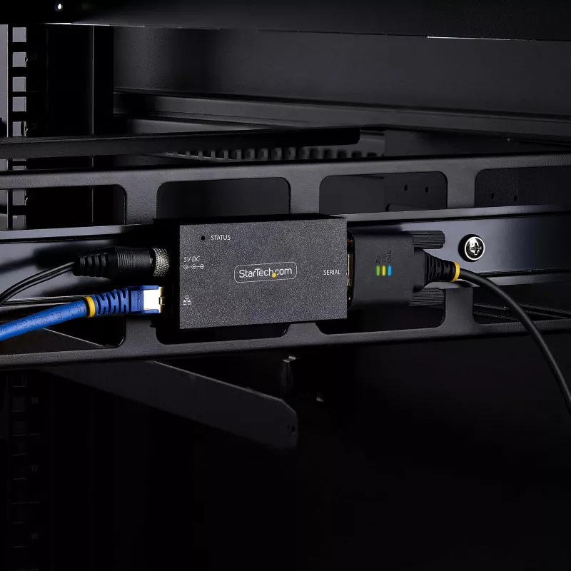 StarTech.com 1 prievado nuosekliojo ryšio į eternetą adapteris, IP nuosekliojo įrenginio serveris nuotoliniams RS232 įrenginiams, tvirtinamas ant sienos/DIN bėgio, metalinis korpusas, RJ45 LAN į DB9 nuosekliojo ryšio keitiklis