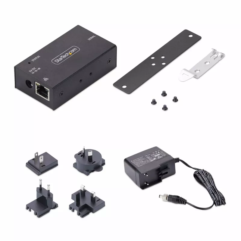 StarTech.com 1 prievado nuosekliojo ryšio į eternetą adapteris, IP nuosekliojo įrenginio serveris nuotoliniams RS232 įrenginiams, tvirtinamas ant sienos/DIN bėgio, metalinis korpusas, RJ45 LAN į DB9 nuosekliojo ryšio keitiklis