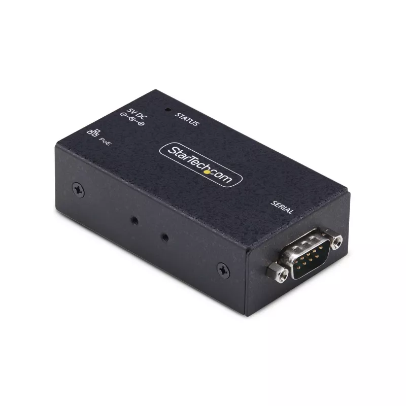 StarTech.com 1 prievado nuoseklioji sąsaja į eternetą adapteris, 802.3af PoE IP nuosekliųjų įrenginių serveris nuotoliniams RS232 įrenginiams, montuojamas ant sienos/DIN bėgelio, RJ45 LAN į DB9 nuoseklusis keitiklis, TAA