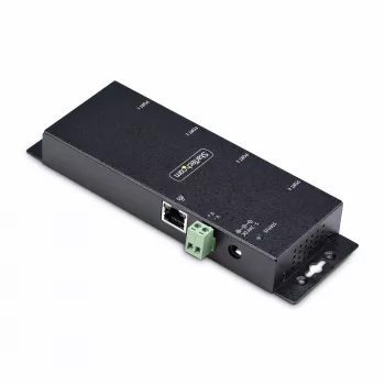 StarTech.com 4 prievadų nuosekliojo ryšio–Ethernet adapteris, IP nuosekliųjų įrenginių serveris nuotoliniams RS232 įrenginiams, montuojamas ant sienos / DIN bėgelio, metalinis korpusas, RJ45 LAN–DB9 nuosekliojo ryšio keitiklis
