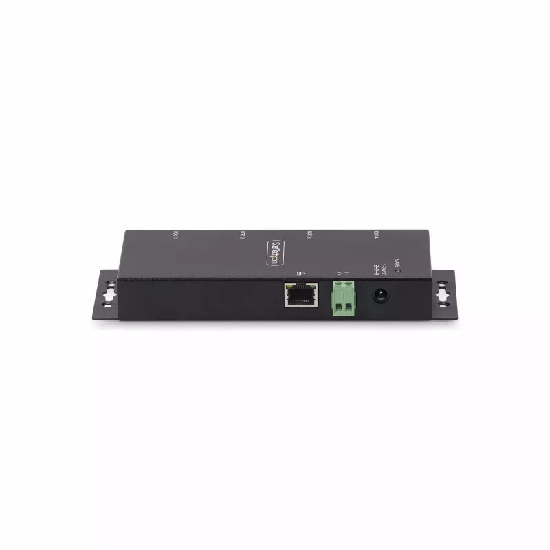 StarTech.com 4 prievadų nuosekliojo ryšio–Ethernet adapteris, IP nuosekliųjų įrenginių serveris nuotoliniams RS232 įrenginiams, montuojamas ant sienos / DIN bėgelio, metalinis korpusas, RJ45 LAN–DB9 nuosekliojo ryšio keitiklis