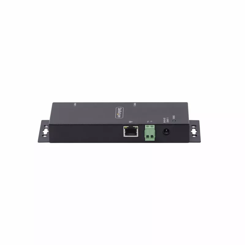 StarTech.com 2 prievadų nuosekliojo–Ethernet adapteris, IP nuosekliojo įrenginio serveris nuotoliniams RS232 įrenginiams, tvirtinamas prie sienos/DIN bėgelio, metalinis korpusas, RJ45 LAN–DB9 nuosekliojo keitiklis