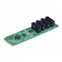 StarTech.com 4 prievadų M.2 į SATA adapterio kortelė, M.2 PCIe 3.0 į SATA HDD/SSD išplėtimo kortelė, ASM1064 mikroschemų rinkinys, M.2 NVMe į 4x HDD/SSD, skirta Windows/macOS/Linux
