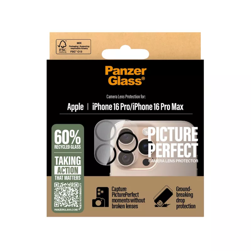 PanzerGlass® PicturePerfect kameros objektyvo apsauga, skirta iPhone 16 Pro | 16 Pro Max