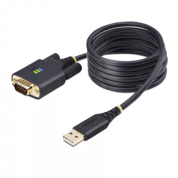 StarTech.com 6,6 pėdos (2 m) USB į nuoseklųjį adapterio kabelis, COM išsaugojimas, keičiami varžtai/veržlės, USB-A į DB9 RS232, FTDI IC, ESD apsauga, Windows/macOS/Linux