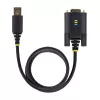 StarTech.com 6,6 pėdos (2 m) USB į nuoseklųjį adapterio kabelis, COM išsaugojimas, keičiami varžtai/veržlės, USB-A į DB9 RS232, FTDI IC, ESD apsauga, Windows/macOS/Linux