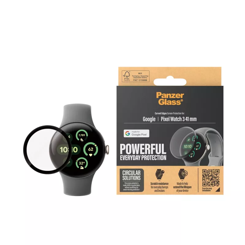 PanzerGlass ® Ekrano apsauga Google Pixel Watch 3 (41mm) | Itin platus pritaikymas