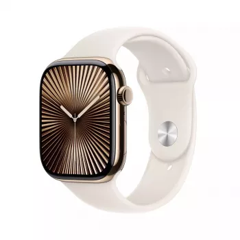Išmanusis laikrodis Apple Watch Series 10 GPS + Cellular 46mm Gold Titanium Dėklas Starlight Sport Dirželis M/L