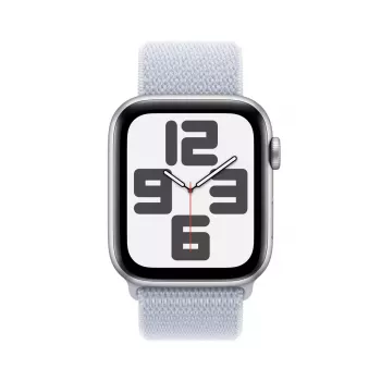 Išmanusis laikrodis Apple Watch SE GPS + Cellular 44mm sidabrinis aliuminio korpusas, Blue Cloud Sport Loop