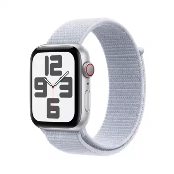 Išmanusis laikrodis Apple Watch SE GPS + Cellular 44mm sidabrinis aliuminio korpusas, Blue Cloud Sport Loop